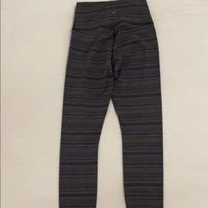 Gray and Black striped Lululemon leggings